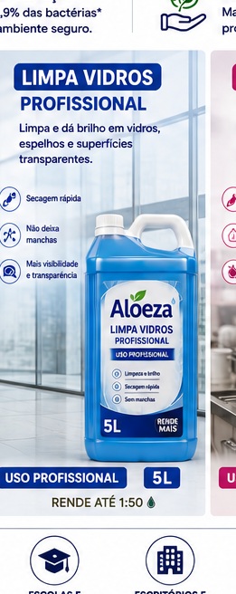 Limpa Vidros Profissional Aloeza 5L